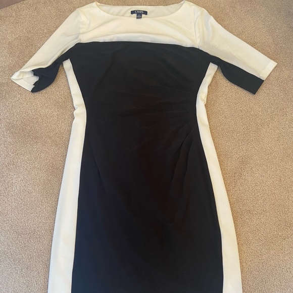 Chaps Black and White Dress - Picture 1 of 4
